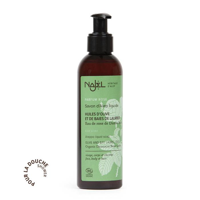 Alep zeep vloeibaar met damascus rooswater 200 ml Alep zeep vloeibaar met damascus rooswater 200 ml