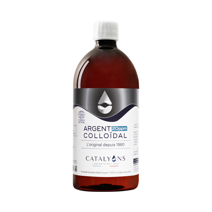 Argent Colloïdal 20 ppm Cosmos Natural - LITRE 1000 ml Argent Colloïdal 20 ppm Cosmos Natural - LITRE 1000 ml