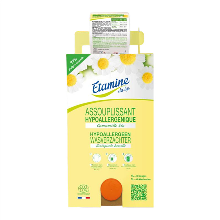 Assouplissant hypoallergénique camomille 10 kg - casquette Assouplissant hypoallergénique camomille 10 kg - casquette