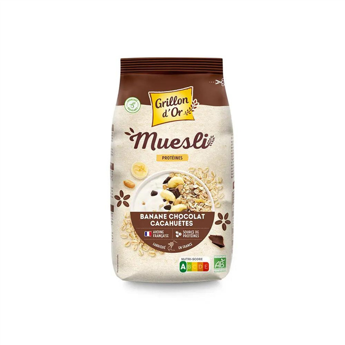 Banaan chocolade pinda muesli 500 g Banaan chocolade pinda muesli 500 g