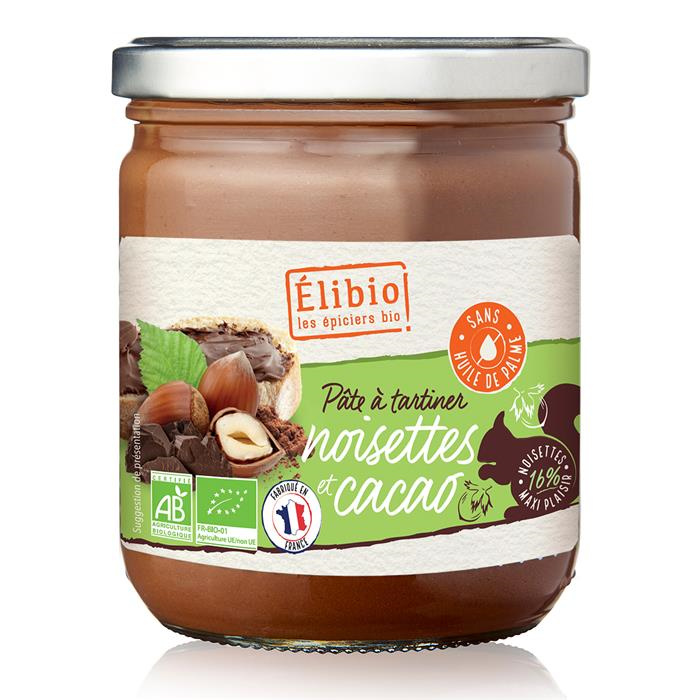 Bio smeerpasta met hazelnoten en cacao 400 g Bio smeerpasta met hazelnoten en cacao 400 g