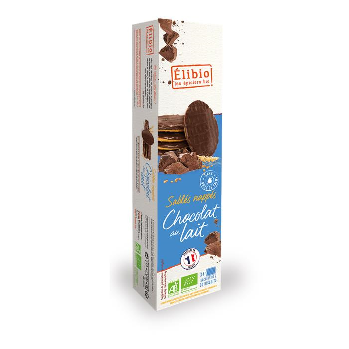 Bio zandkoekjes omhuld met melkchoco 4x4 160g Bio zandkoekjes omhuld met melkchoco 4x4 160g