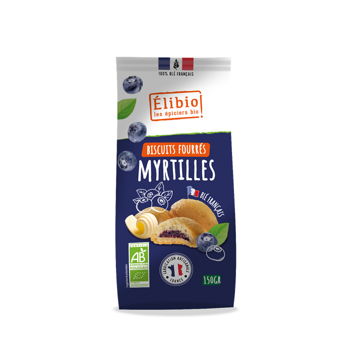 Biscuits fourrés à la myrtille 150 g Biscuits fourrés à la myrtille 150 g
