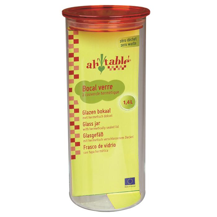 Bocal verre avec couvercle en plastique ABS 1,4 L Bocal verre avec couvercle en plastique ABS 1,4 L