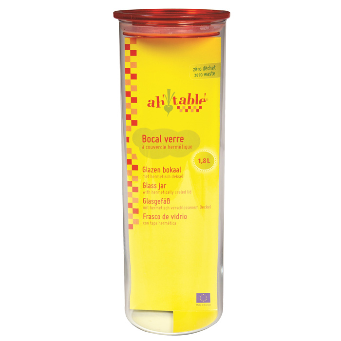 Bocal verre avec couvercle en plastique ABS 1,8 L 1 X 1,8 L Bocal verre avec couvercle en plastique ABS 1,8 L 1 X 1,8 L