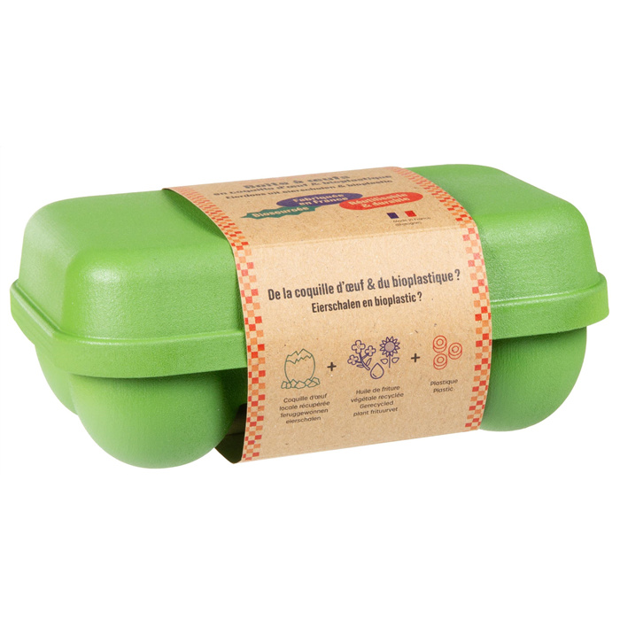 Boîte 6 oeufs coquille - vert 1 p. Boîte 6 oeufs coquille - vert 1 p.
