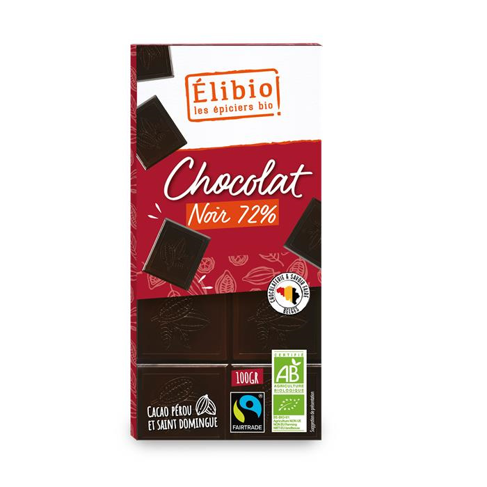 Chocolat tablette noir 72% 100 g