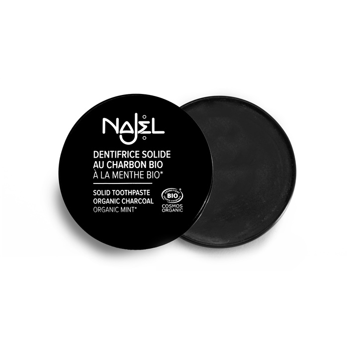 Dentifrice solide au charbon bio 33 gr Dentifrice solide au charbon bio 33 gr