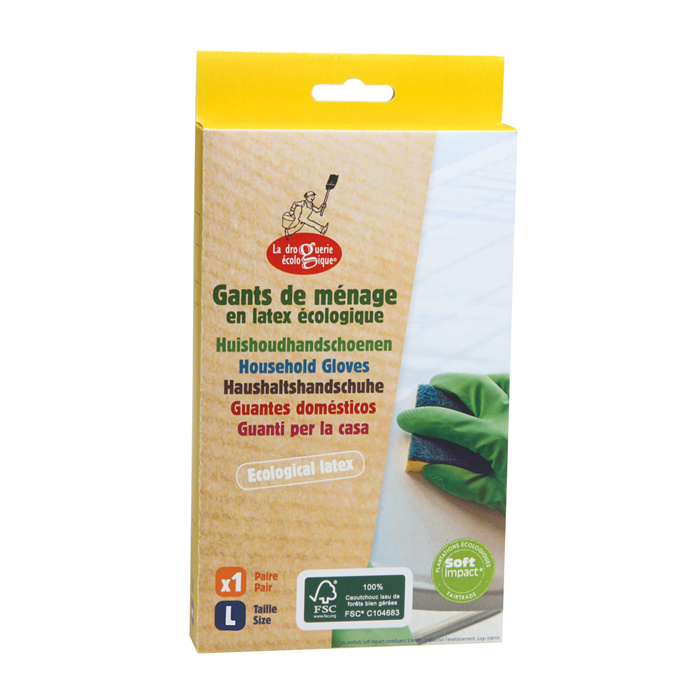 Doos met paar handschoenen van natuurlatex L 1 paire Doos met paar handschoenen van natuurlatex L 1 paire