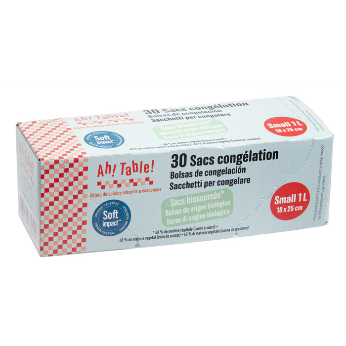 Doos van 20 eco diepvrieszakjes met rits 18 x 25 cm Doos van 20 eco diepvrieszakjes met rits 18 x 25 cm