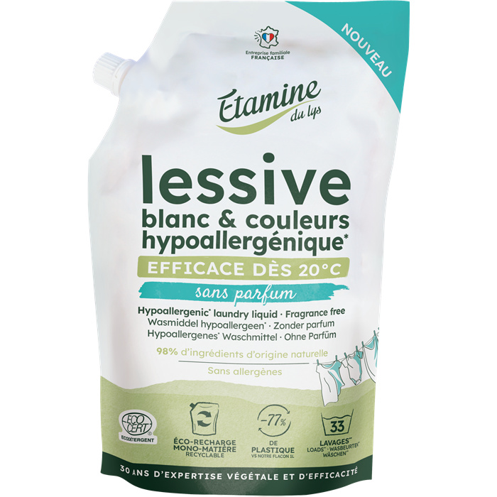 Doypack lessive hypoallergenique sans parfum 1 L Doypack lessive hypoallergenique sans parfum 1 L