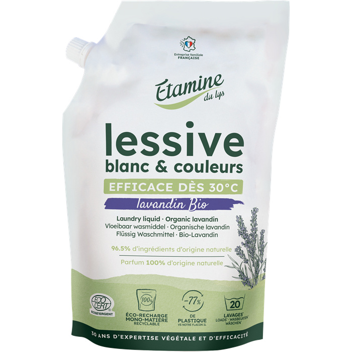 Doypack lessive liquide blanc et couleurs lavandin bio* 1 L Doypack lessive liquide blanc et couleurs lavandin bio* 1 L