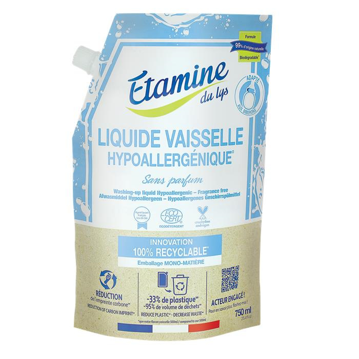 Doypack vaisselle main hypoallergenique sans parfum 750 ml Doypack vaisselle main hypoallergenique sans parfum 750 ml