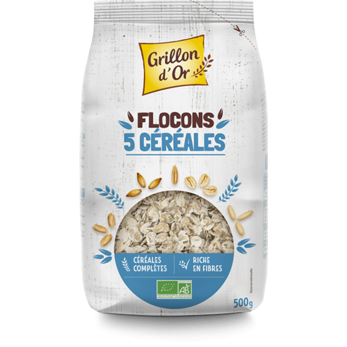 Flocons 5 céréales bio* 500 g