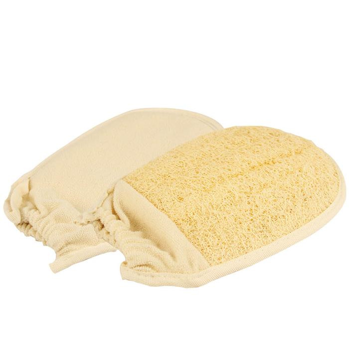 Gant loofah éponge poignée élastique