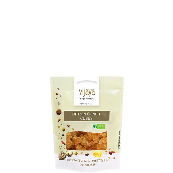 Gekonfijte citroenenschil blokjes 125 g Gekonfijte citroenenschil blokjes 125 g