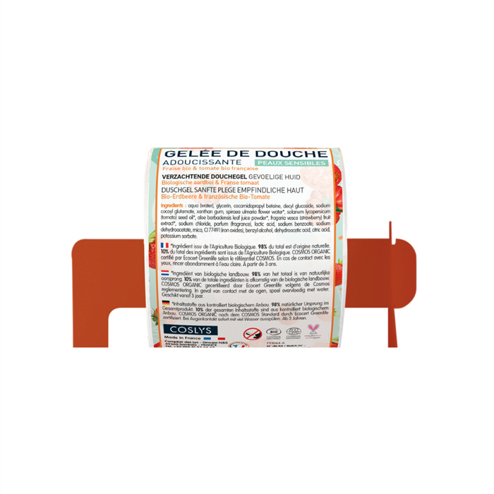 Gelée douche apaisante fraise tomate - étiquettes x 50 Gelée douche apaisante fraise tomate - étiquettes x 50