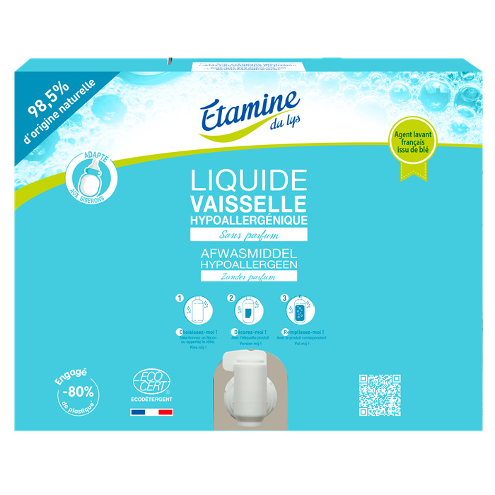 Hypoallergeen afwasmiddel zonder parfum 20 kg - Omhulsel Hypoallergeen afwasmiddel zonder parfum 20 kg - Omhulsel