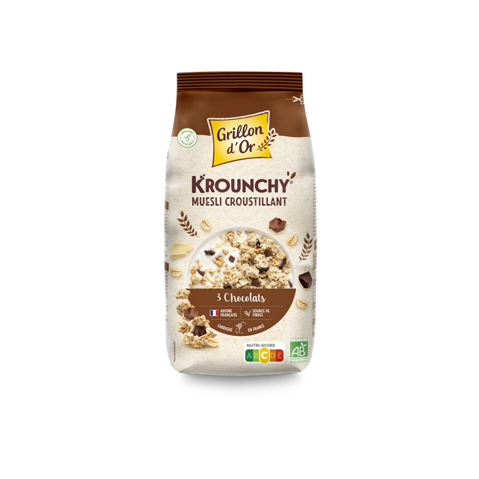 Krounchy 3 Chocolats bio* 500 g