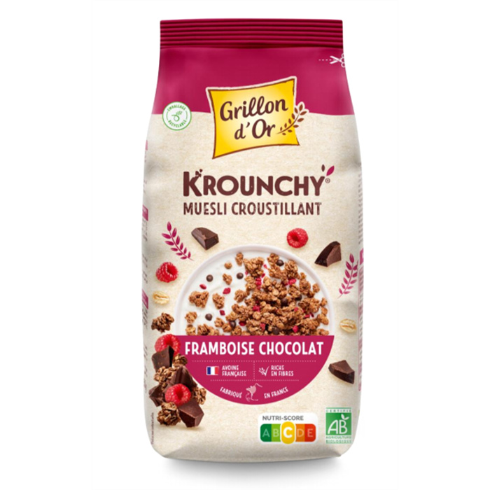 Krounchy chocolat framboise Bio* 450 g Krounchy chocolat framboise Bio* 450 g