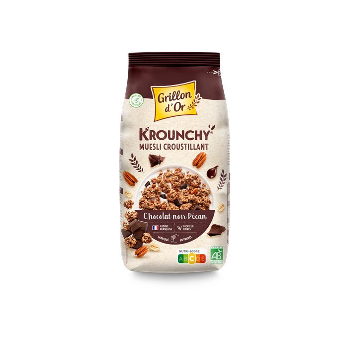 Krounchy Pure chocolade pecannoten 450 g Krounchy Pure chocolade pecannoten 450 g