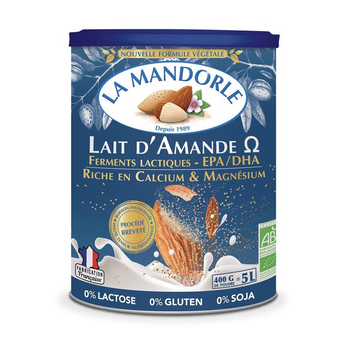 Lait d'amande oméga bio* 400 g Lait d'amande oméga bio* 400 g