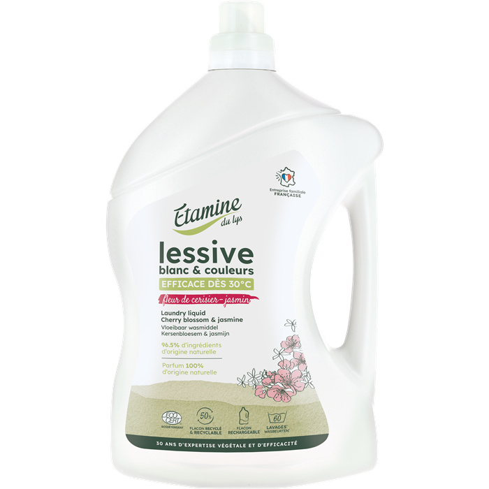Lessive fleur de cerisier et jasmin 3 L Lessive fleur de cerisier et jasmin 3 L