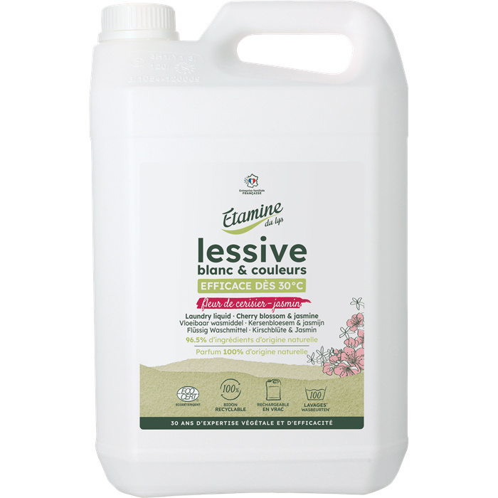 Lessive fleur de cerisier et jasmin 5 L Lessive fleur de cerisier et jasmin 5 L