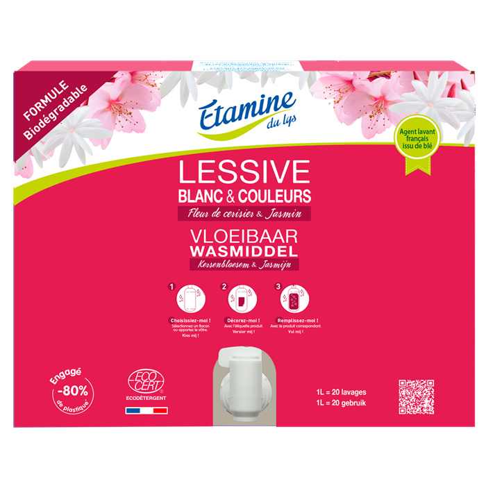 Lessive fleur de cerisier-jasmin 20 kg - casquette Lessive fleur de cerisier-jasmin 20 kg - casquette