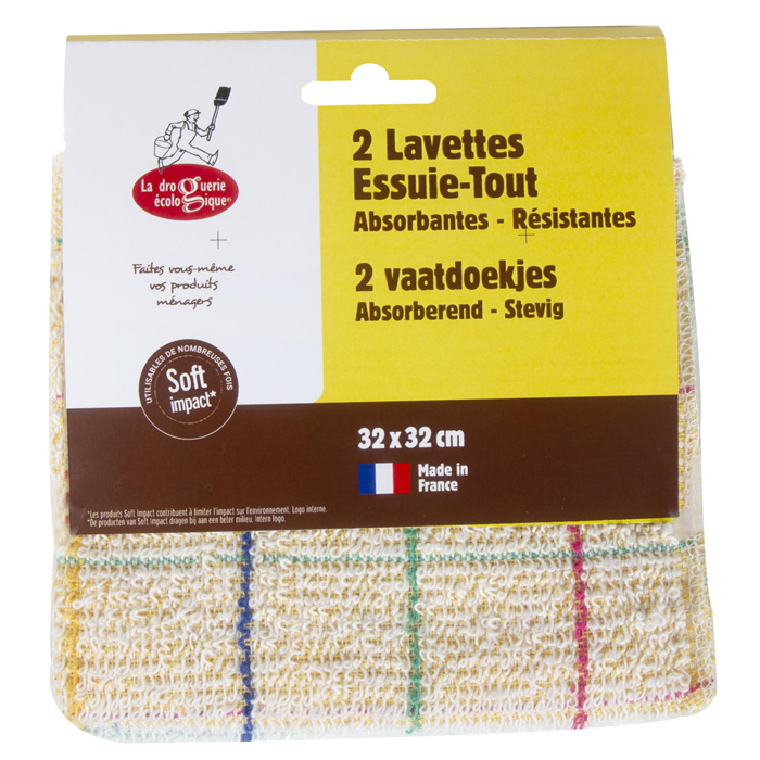 Lot de 2 lavettes essuie-tout Lot de 2 lavettes essuie-tout