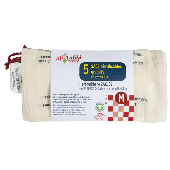 Lot de 5 sacs taille M gradués 1 x 5 sacs Lot de 5 sacs taille M gradués 1 x 5 sacs