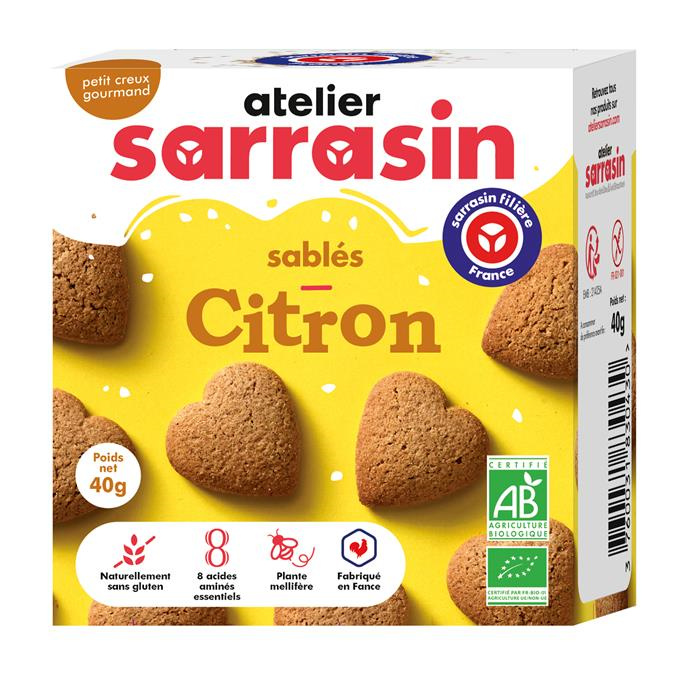 Mini pack Sablé coeur citron S.G. bio* 40 g Mini pack Sablé coeur citron S.G. bio* 40 g