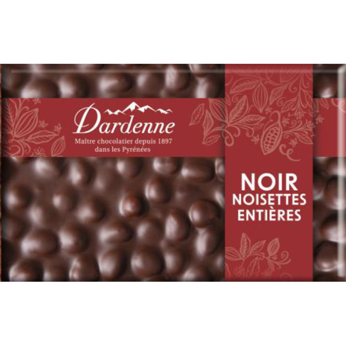 Mini tablette noir 71% cacao et noisettes entières par 15 50 gr Mini tablette noir 71% cacao et noisettes entières par 15 50 gr