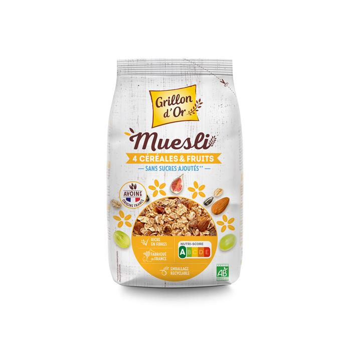 Muesli 4 céréales & fruits bio* 500 g Muesli 4 céréales & fruits bio* 500 g