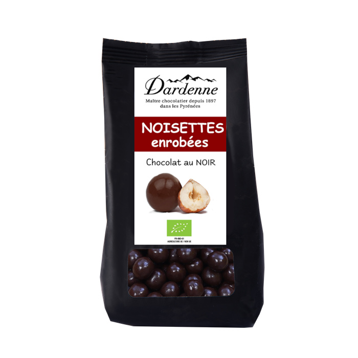 Noisettes enrobées chocolat noir 130gr