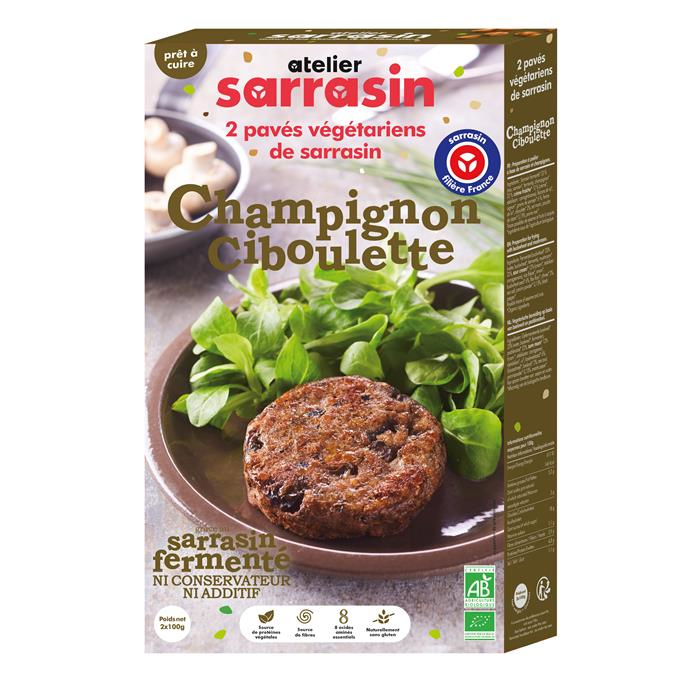 Paves de sarrasin cuisines champignon ciboulette bio* 200 g Paves de sarrasin cuisines champignon ciboulette bio* 200 g