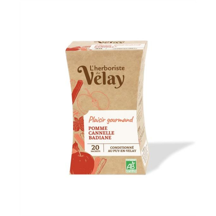 Plaisir gourmand- infusion bio* pomme-canelle-badiane 20 sachets Plaisir gourmand- infusion bio* pomme-canelle-badiane 20 sachets