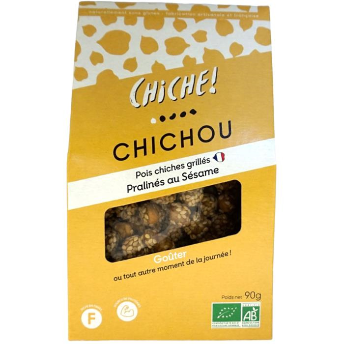 Pois chiche grilles pralines au sesame bio* 90 g Pois chiche grilles pralines au sesame bio* 90 g