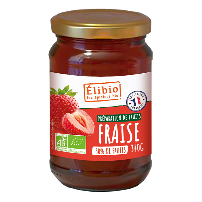 Préparation 2 fraises Bio* 340 g Préparation 2 fraises Bio* 340 g