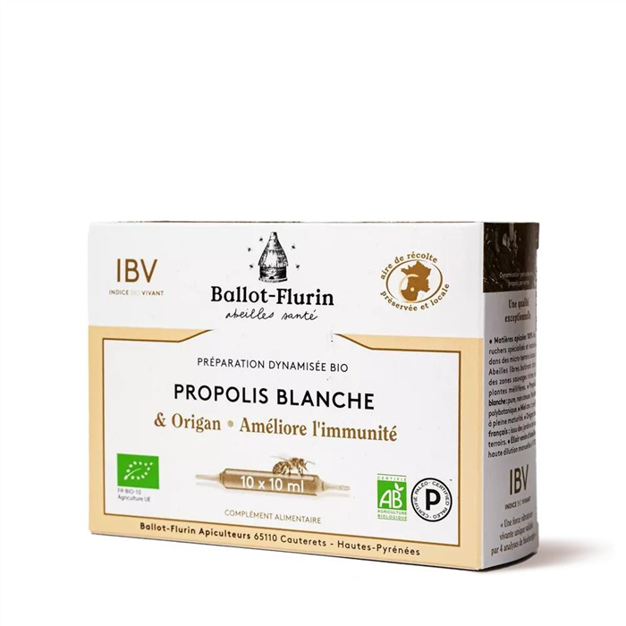 Préparation dynamisée Propolis blanche & Origan Bio* 10 x 10 ml Préparation dynamisée Propolis blanche & Origan Bio* 10 x 10 ml