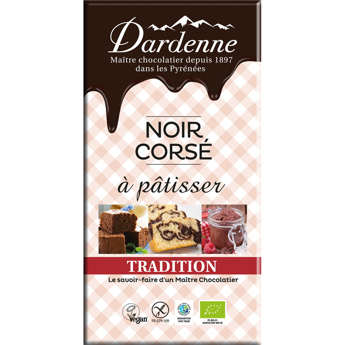 Reep pure chocolade voor bereidingen bio* 160 g Reep pure chocolade voor bereidingen bio* 160 g