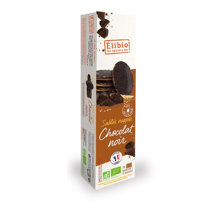 Sablés nappés chocolat noir 4 x 4 Bio* 160g Sablés nappés chocolat noir 4 x 4 Bio* 160g