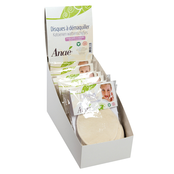 Sachet de 4 disques à démaquiller lavables en display x15 1 X 15p Sachet de 4 disques à démaquiller lavables en display x15 1 X 15p