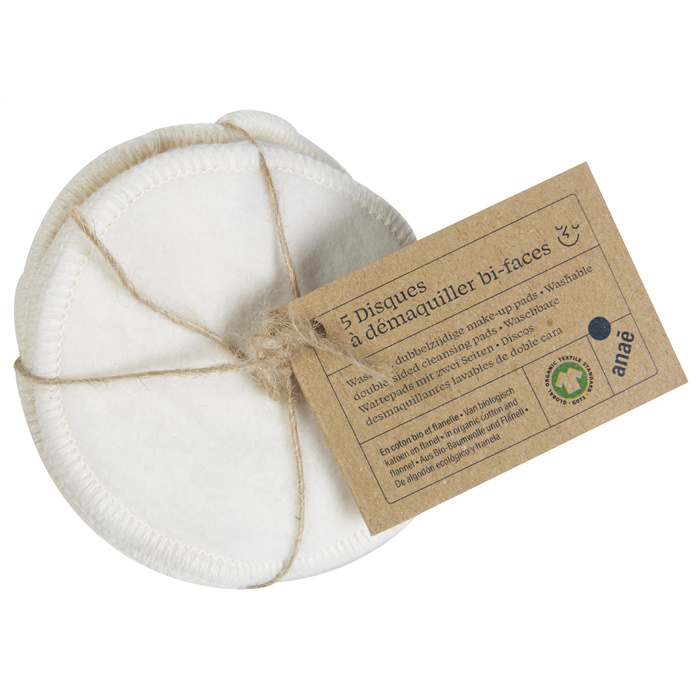 Set van 5 wasbare tweezijdige make-up verwijderingspads x10 5 x 10 Set van 5 wasbare tweezijdige make-up verwijderingspads x10 5 x 10