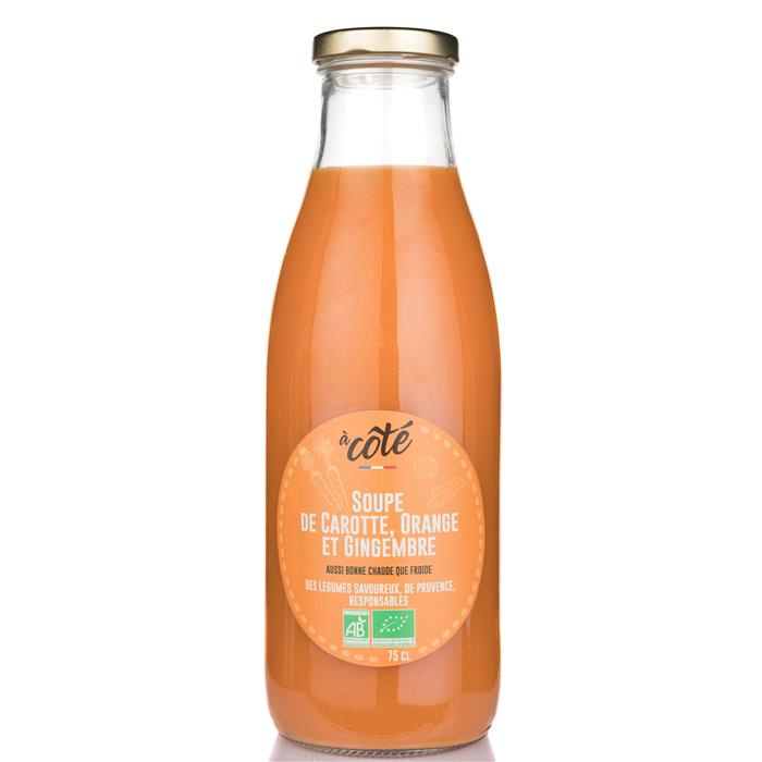 Soupe froide de carottes, orange et gingembre bio* 75 cl