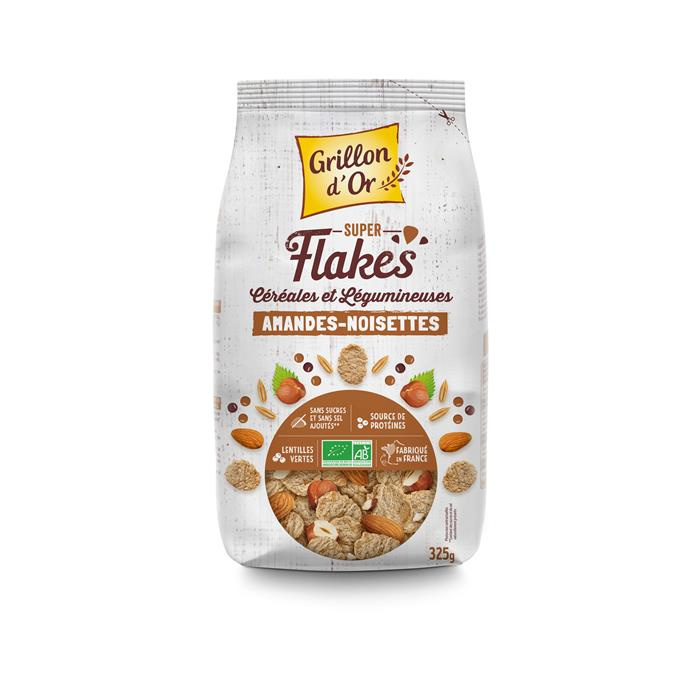 Super flakes céréales & légumineuses amandes noisettes bio* 325 g Super flakes céréales & légumineuses amandes noisettes bio* 325 g