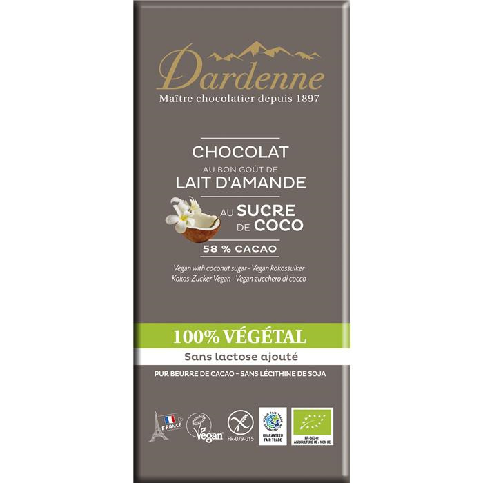 Tab. Choc. lait vég. coco bio* 100 g