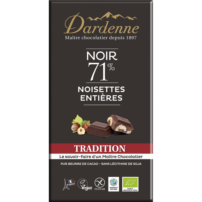Tab. choc. noir 71% nois. bio* 180 g Tab. choc. noir 71% nois. bio* 180 g