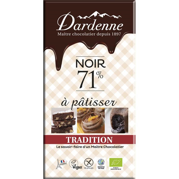 Tab. choc.noir 71% cuisine bio* 200 g