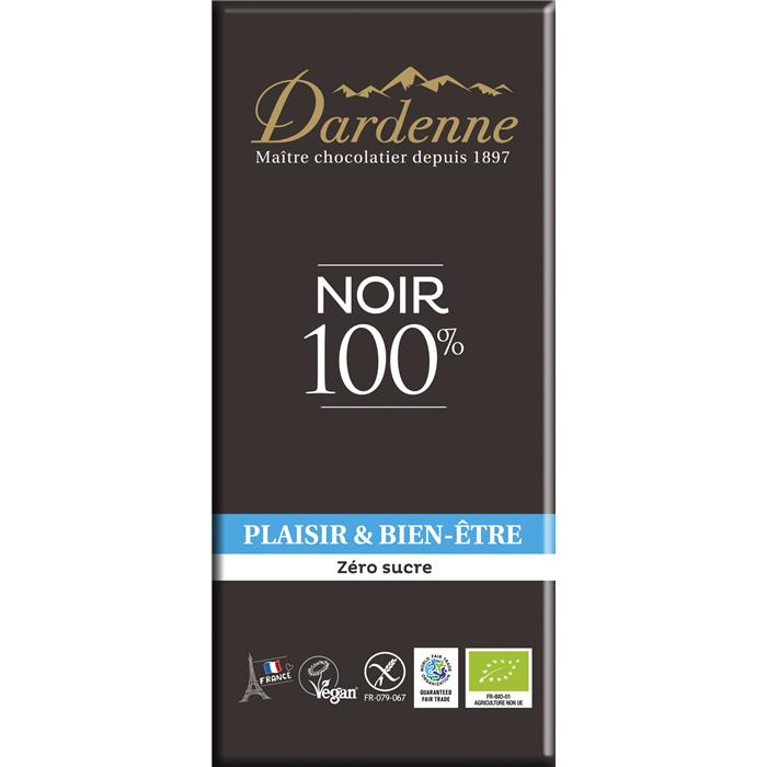 Tab. chocolat pure noir 100% bio* 70 g